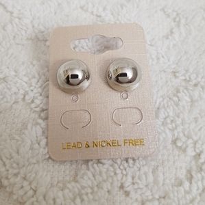 Half dome round minimalist stud earrings